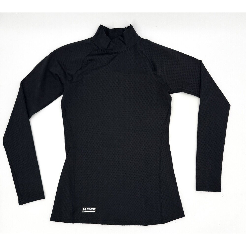 Under Armour Tactical Shirt Womens Small Black ColdGear Fitted Mock Long Sleeve